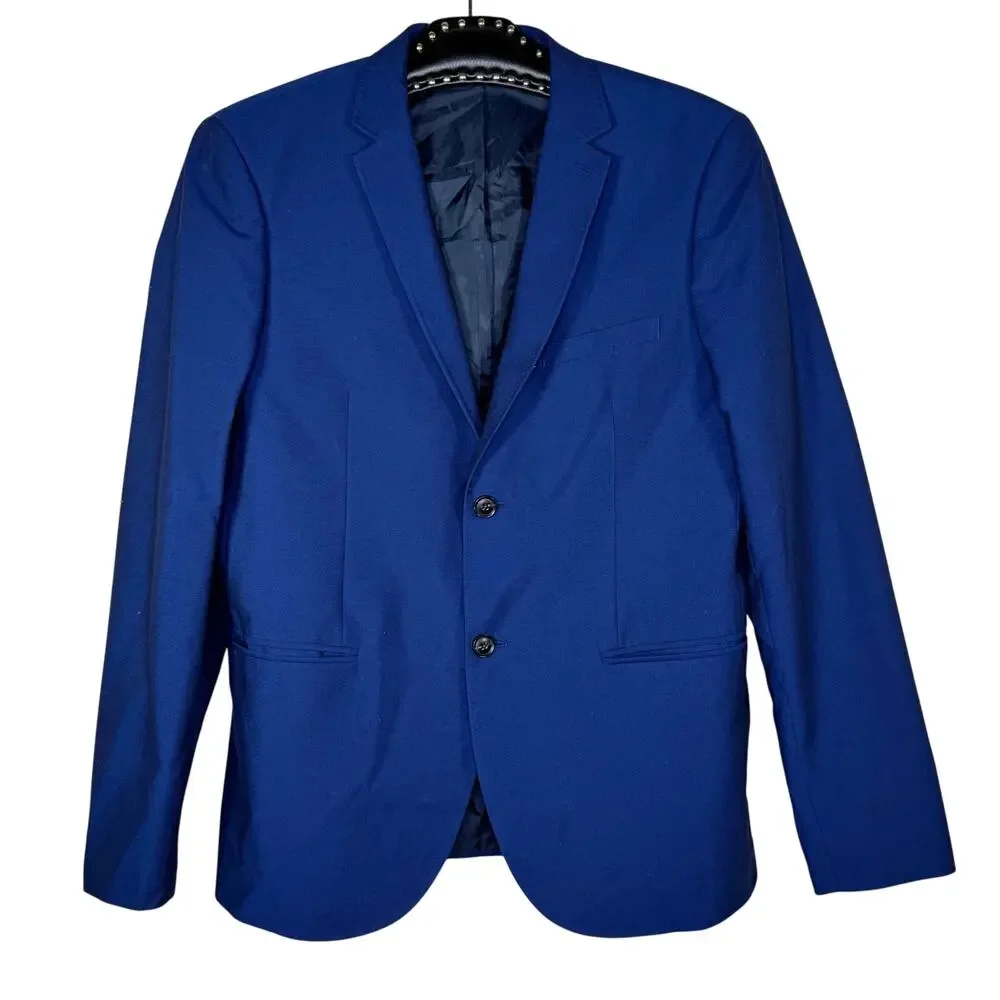 Topman Blue Two Button Single Breasted Blazer Suit Jacket 42